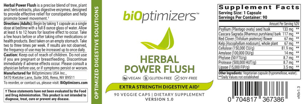 Herbal Power Flush label